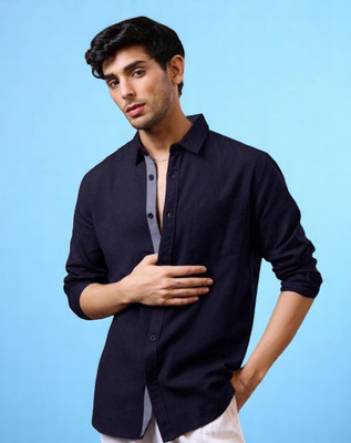 LAXMI TRENDING Men Solid Casual Blue Shirt