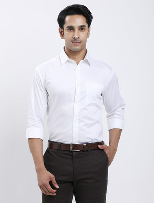 INDIAN TERRAIN Men Solid Casual White Shirt