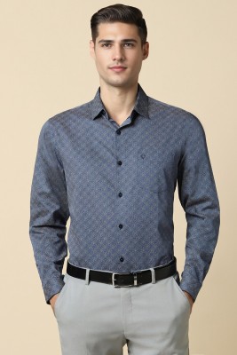 Allen Solly Men Checkered Formal Beige, Dark Blue Shirt