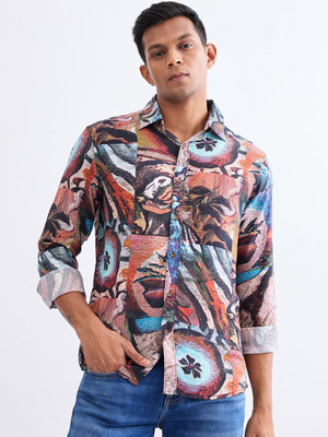 Spykar Men Printed Casual Red Shirt