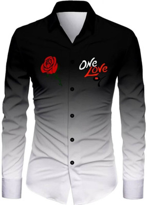 UGAM ENTERPRISE Men Graphic Print Casual Black Shirt