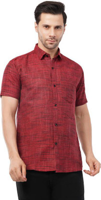trendfeverstore Men Self Design Casual Red Shirt