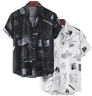 fitoda fashion Men Self Design Casual Multicolor Shirt(Pack of 2)
