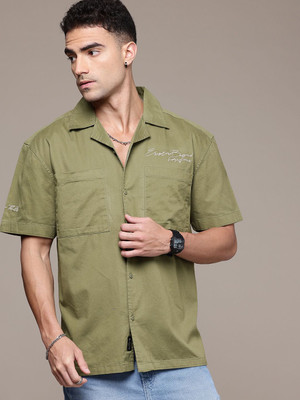 Roadster Men Solid Casual Green Shirt