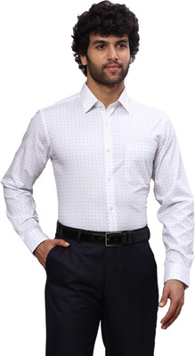 Raymond Men Printed Formal White Shirt