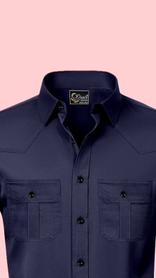 ISUEL FAB Men Solid Casual Blue Shirt