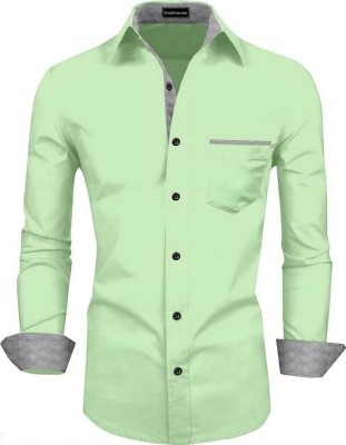 Anupamaa Men Solid Casual Light Green Shirt