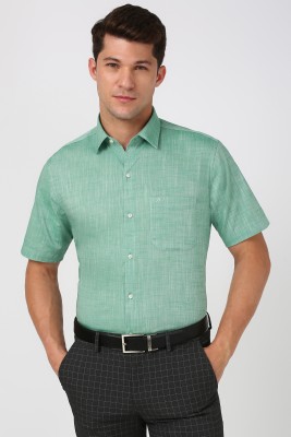 PETER ENGLAND Men Solid Formal Green Shirt