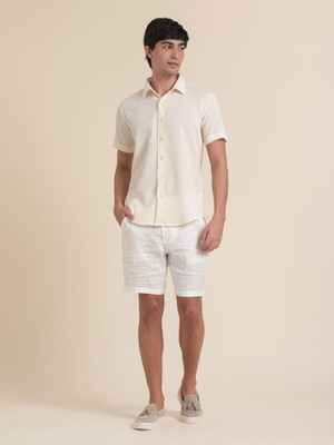 HALLSTATT Men Solid Casual Yellow Shirt