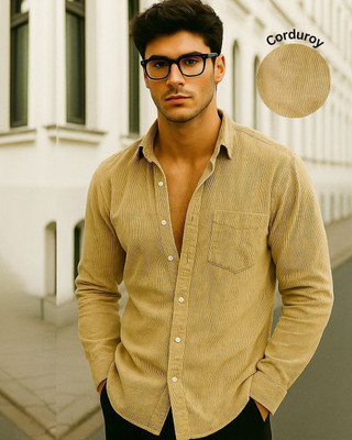 RIGO Men Self Design Casual Beige Shirt