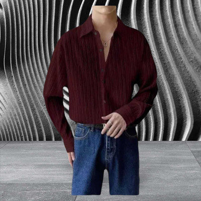 SHIVAY TRENDS Men Self Design Casual Maroon Shirt