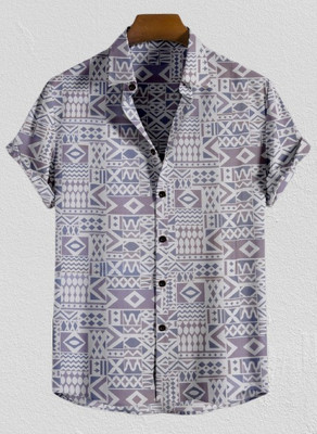 Arth Enterprise Men Printed Casual Grey Shirt