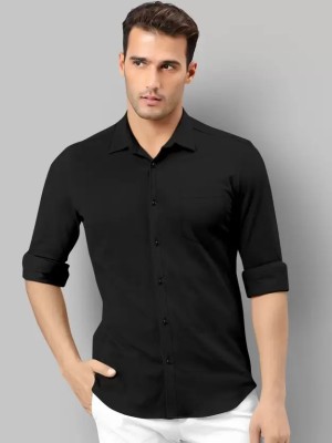 Jumii Enterprise Men Solid Casual Black Shirt