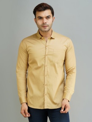 Mayur Creation Men Washed Casual Beige Shirt