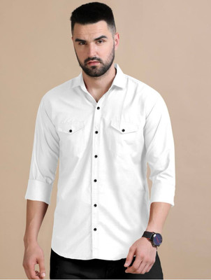 Mihit Lifestyle Men Solid Casual White Shirt