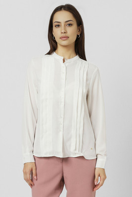 VAN HEUSEN Women Solid Formal White Shirt