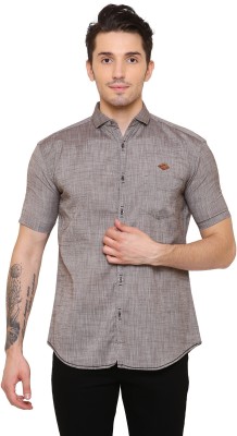 KUONS AVENUE Men Self Design Casual Grey Shirt