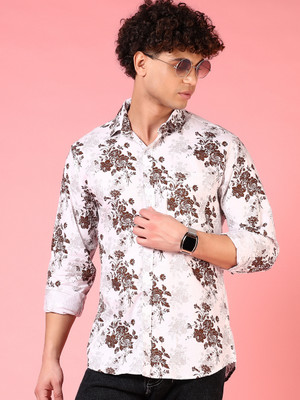 V-MART Men Printed Casual Brown Shirt