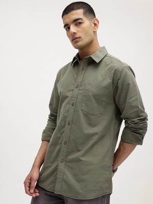 Roadster Men Solid Casual Green Shirt