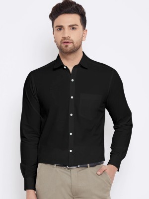 PROBEX INTERNATIONAL Men Solid Formal Black Shirt