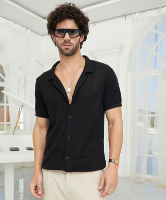 CAMPUS SUTRA Men Solid Casual Black Shirt