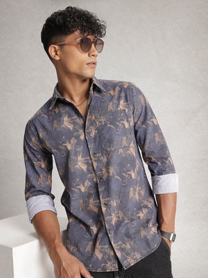 WROGN Men Striped Casual Purple Shirt