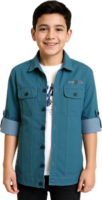 Charchit Boys Solid Casual Blue Shirt