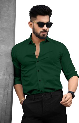 ugam traders Men Solid Casual Green Shirt