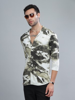 Paul Street Men Printed Casual Yellow Shirt