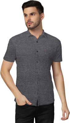Blisstone Men Solid Casual Grey Shirt