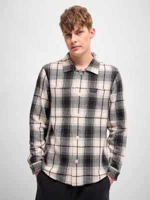 THE BEAR HOUSE Men Checkered Casual Black, Beige Shirt