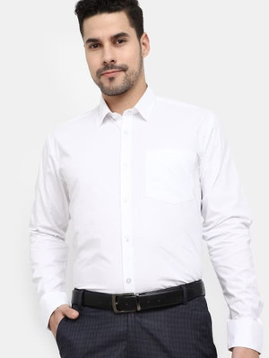 Refixio Fashion Men Solid Formal White Shirt