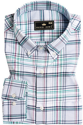 french crown Men Checkered Casual Multicolor Shirt