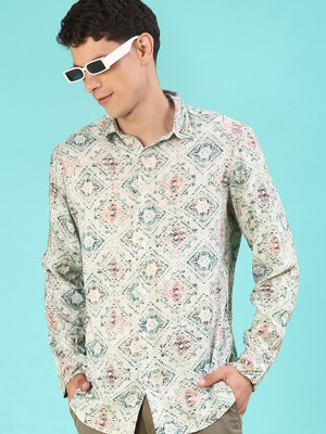 V-MART Men Printed Casual Green Shirt