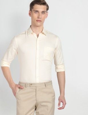 ARROW Men Solid Formal Cream Shirt