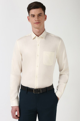 PETER ENGLAND Men Solid Formal Beige Shirt