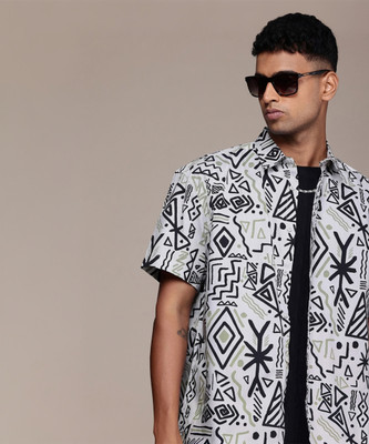 Roadster Men Printed Casual Grey Shirt