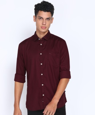 PARX Men Solid Casual Maroon Shirt