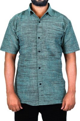 AUZAAI COLLECTION Men Self Design Casual Green Shirt