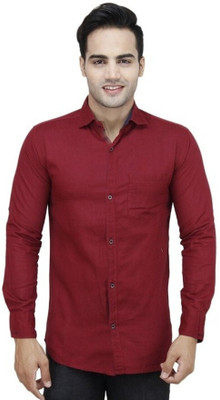 Super Waston Men Solid Casual Maroon Shirt
