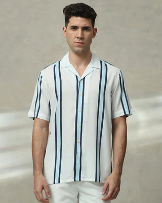 Manamrut Men Printed Casual White Shirt