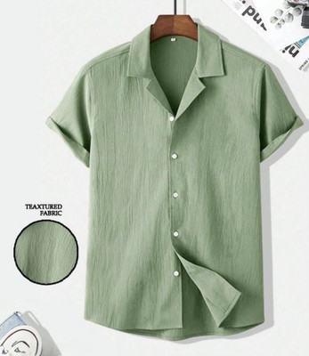 METRONAUT Men Self Design Casual Light Green Shirt