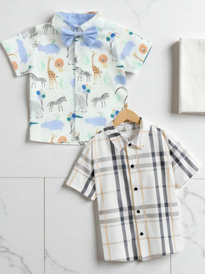 KIDOOZA Boys Printed, Checkered Casual Multicolor Shirt