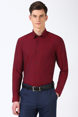 PETER ENGLAND Men Solid Formal Maroon Shirt