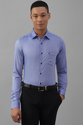 Allen Solly Men Self Design Formal Blue Shirt