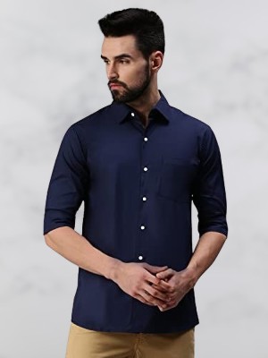 CITIZEN ENTERPRISE Men Solid Casual Dark Blue Shirt