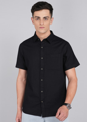 WROGN Men Solid Casual Black Shirt