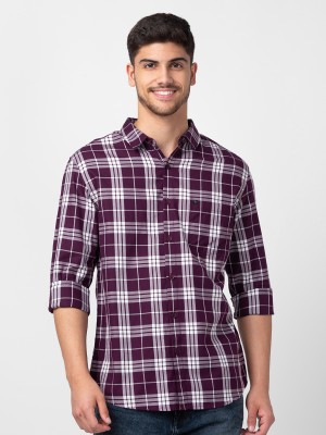 Spykar Men Checkered Casual Red Shirt