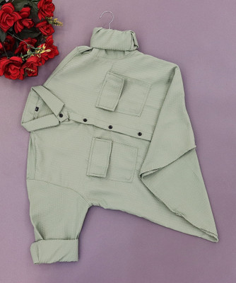 SHFASHION Men Solid Casual Green Shirt