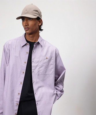 ether Men Solid Casual Purple Shirt
